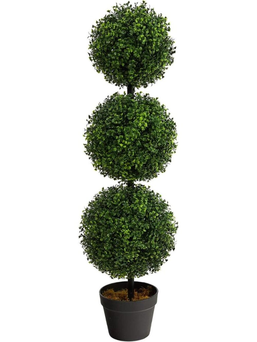 Artificial Triple Ball Boxwood Topiary Tree with Pot